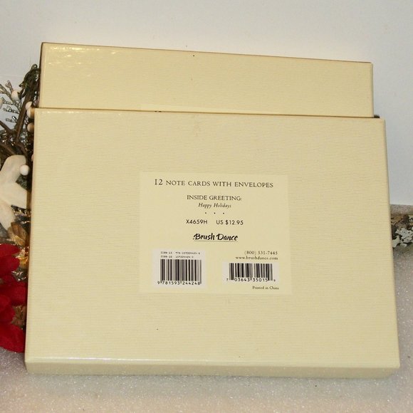 2 Boxes BRUSH DANCE Christmas Holiday Cards NEW - SEALED - 12 Cards in EACH Box - Picture 3 of 8